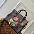 LV M21732 Louis Vuitton LV x YK OnTheGo PM Bag Black - Default Title - View 1