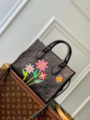 LV M21732 Louis Vuitton LV x YK OnTheGo PM Bag Black - Default Title - View 1