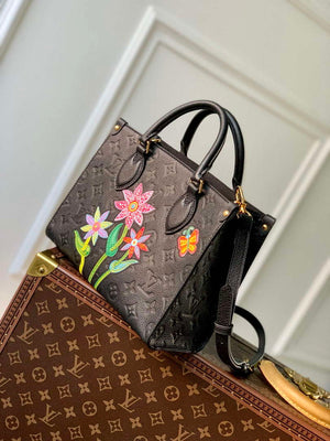 LV M21732 Louis Vuitton LV x YK OnTheGo PM Bag Black - Default Title - View 2