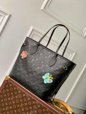 LV M21733 Louis Vuitton LV x YK Neverfull MM Bag Black - Default Title - View 3