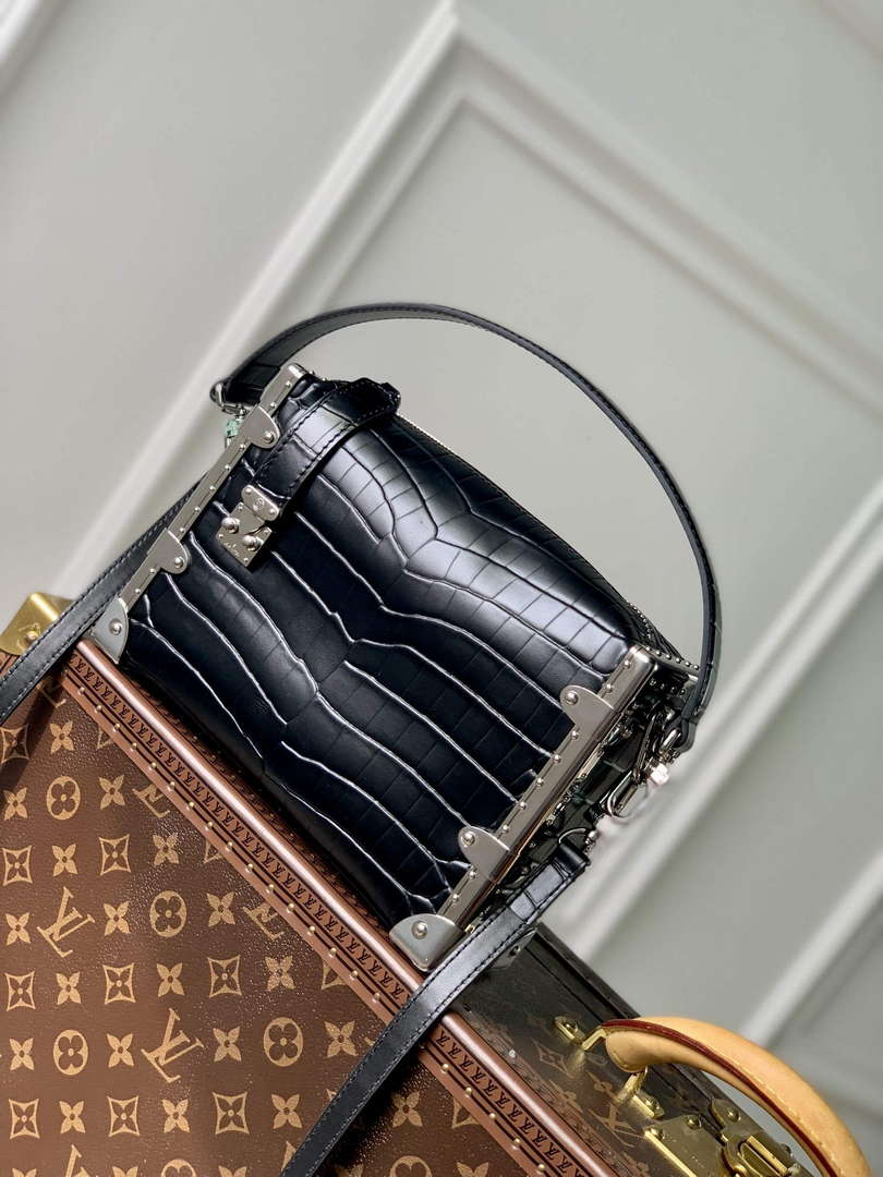 LV M21741 Louis Vuitton Side Trunk PM Bag Black Crocodile pattern - Default Title - View 1