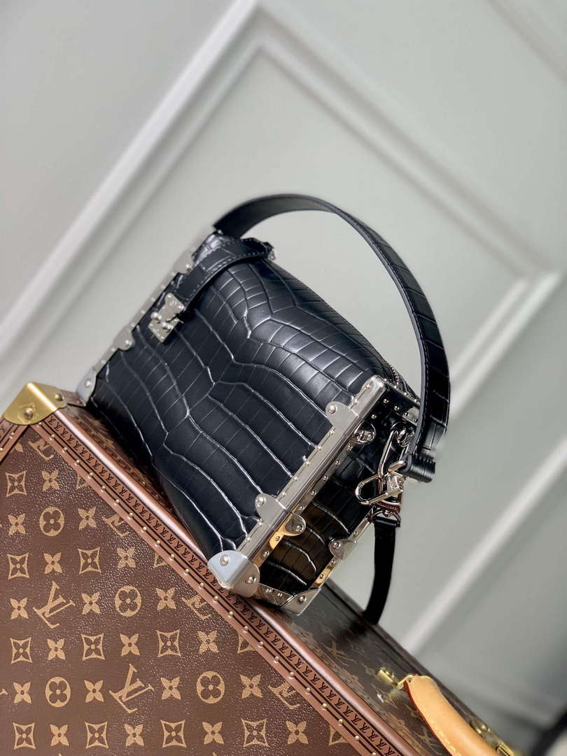 LV M21741 Louis Vuitton Side Trunk PM Bag Black Crocodile pattern - Default Title - View 3