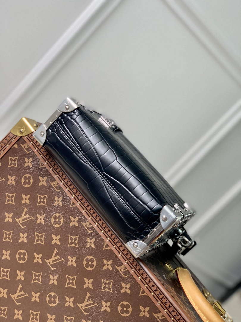 LV M21741 Louis Vuitton Side Trunk PM Bag Black Crocodile pattern - Default Title - View 4