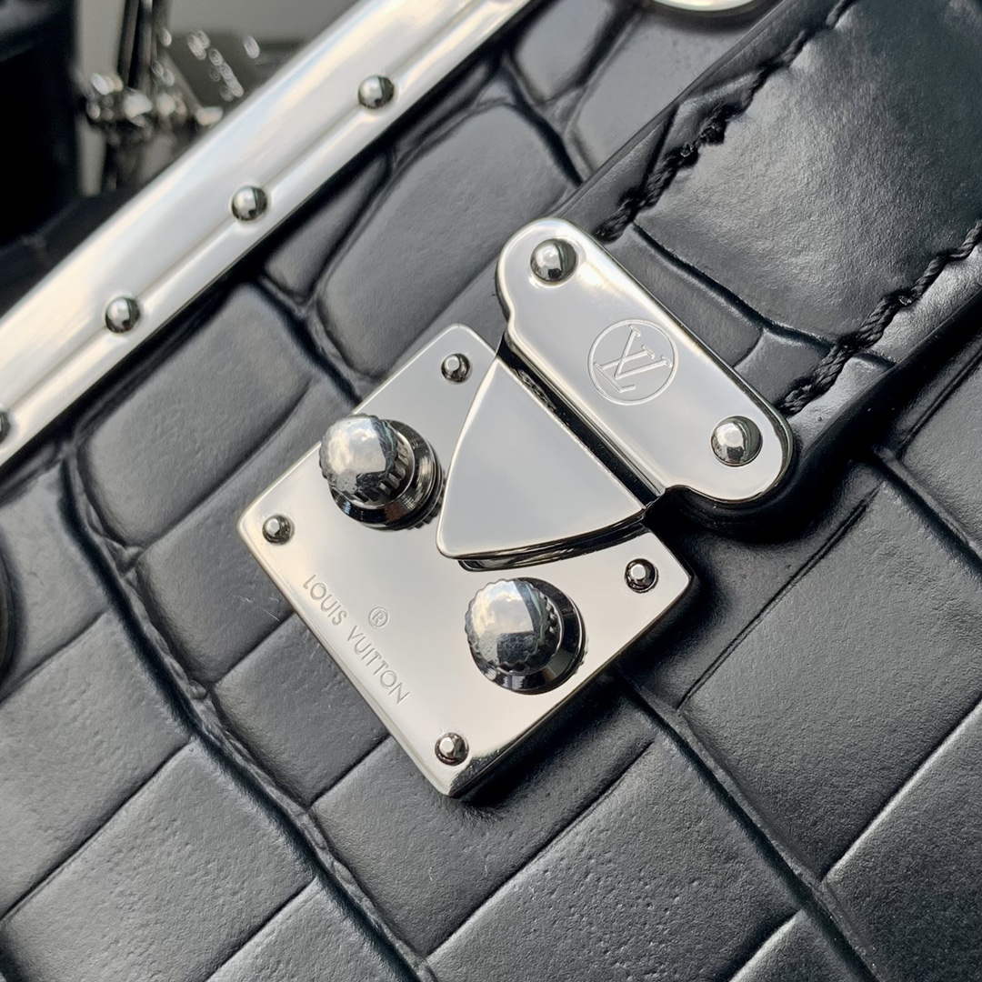 LV M21741 Louis Vuitton Side Trunk PM Bag Black Crocodile pattern - Default Title - View 5