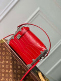 LV M21741 Louis Vuitton Side Trunk PM Bag Red Crocodile pattern