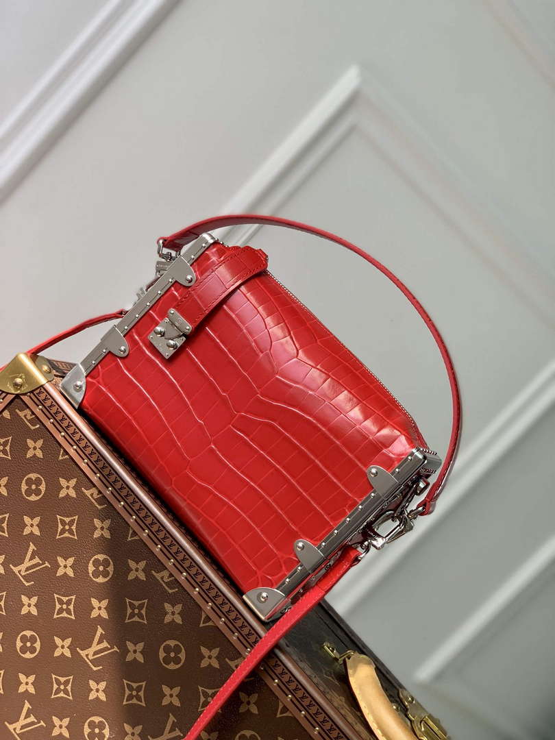 LV M21741 Louis Vuitton Side Trunk PM Bag Red Crocodile pattern - Default Title - View 1