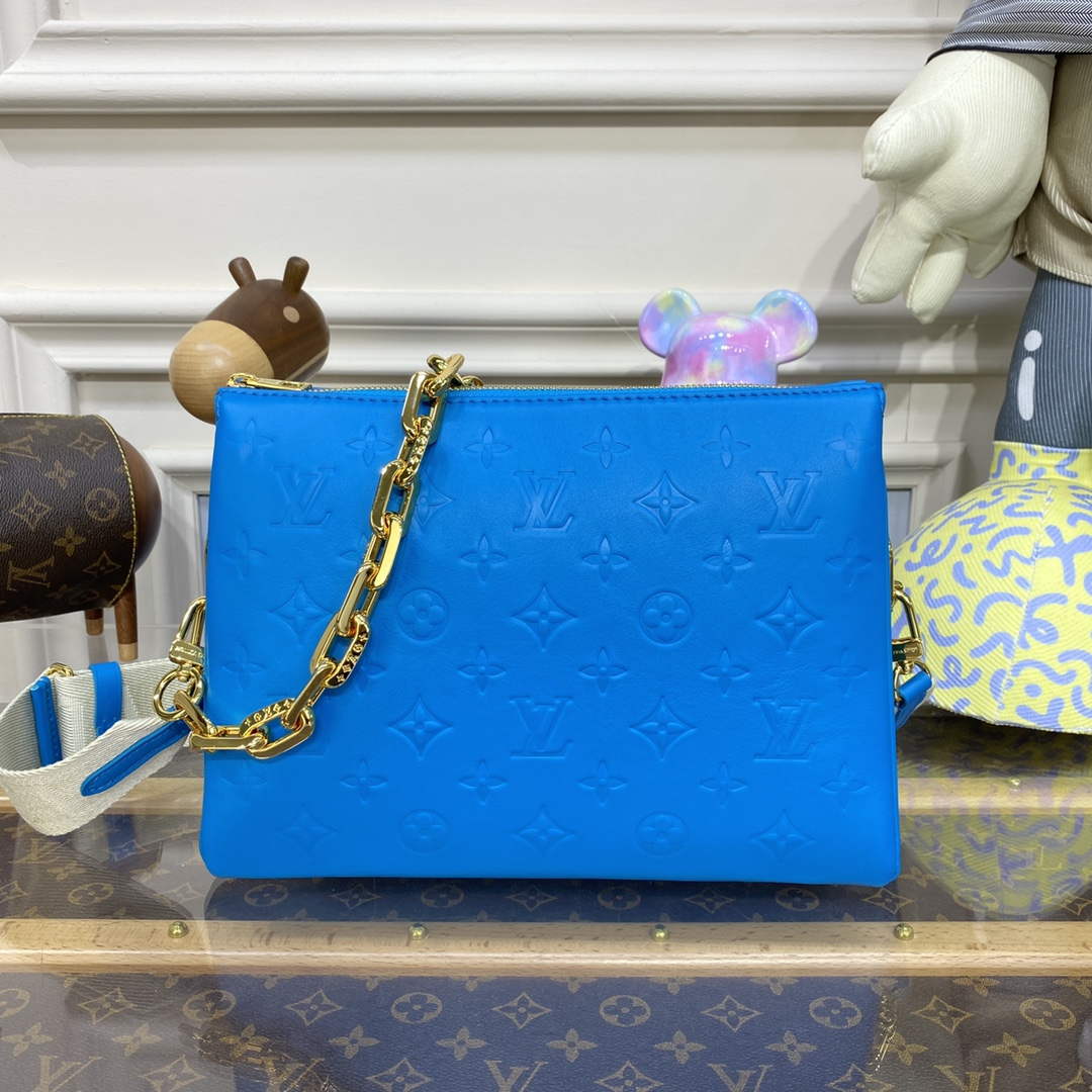 LV M21773 Louis Vuitton Coussin PM Handbag Blue - Default Title - View 1