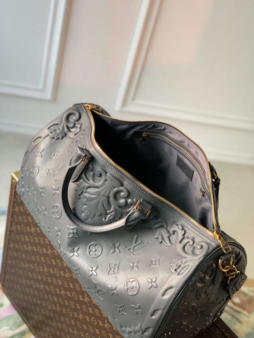 LV M21845 Louis Vuitton Keepall Bandouliere 50 Bag Dark Shadow Grey - Default Title - View 7
