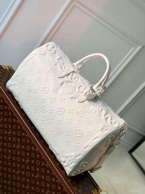 LV M21845 Louis Vuitton Keepall Bandouliere  50 Bag Optic White - Default Title - View 2