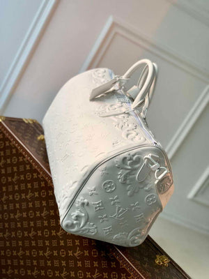 LV M21845 Louis Vuitton Keepall Bandouliere  50 Bag Optic White - Default Title - View 3