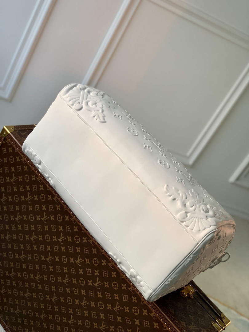 LV M21845 Louis Vuitton Keepall Bandouliere  50 Bag Optic White