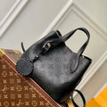 LV M21848 Louis Vuitton Blossom PM Mahina Tote Bag Black - Default Title - View 1