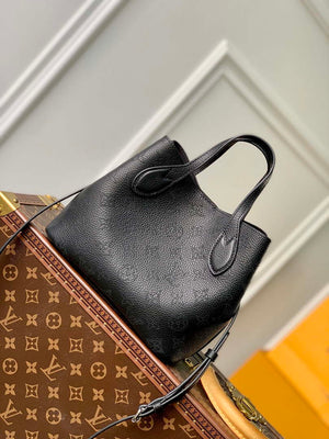 LV M21848 Louis Vuitton Blossom PM Mahina Tote Bag Black - Default Title - View 3