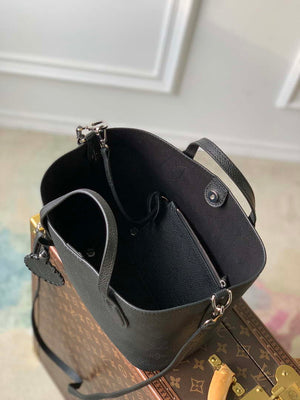 LV M21848 Louis Vuitton Blossom PM Mahina Tote Bag Black - Default Title - View 7