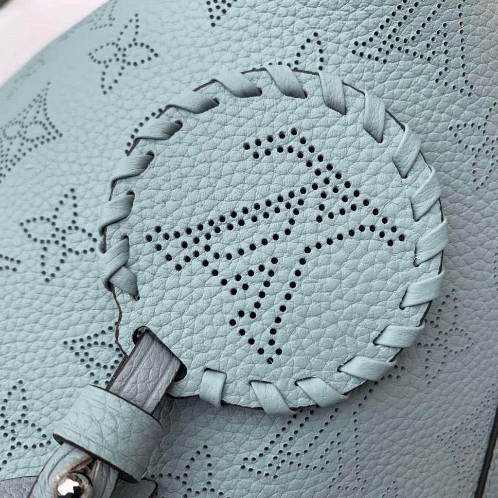 LV M21849 Louis Vuitton Blossom PM Tote Bag Mahina leather Sky blue