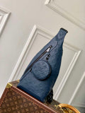 LV M21890 Louis Vuitton Duo Slingbag Calf Leather Blue