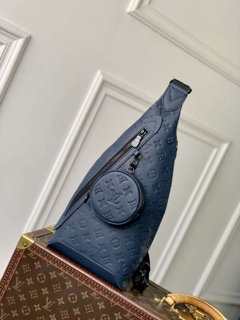 LV M21890 Louis Vuitton Duo Slingbag Calf Leather Blue
