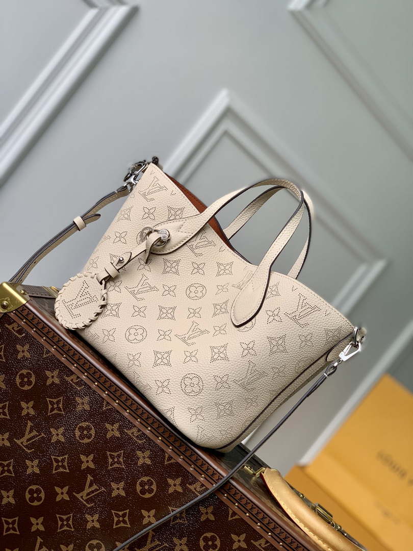 LV M21909 Louis Vuitton Blossom PM Mahina Tote Bag Beige - Default Title - View 2