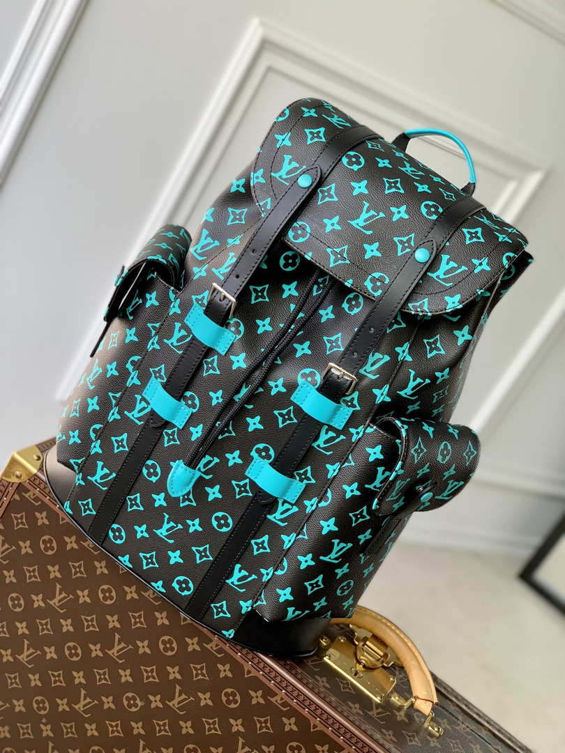 LV M21936 Louis Vuitton LV x YK  Christopher MM Backpack Monogram Black and Blue