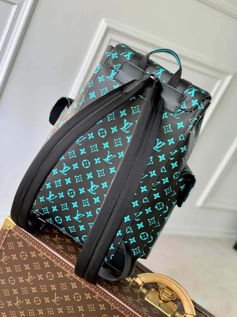 LV M21936 Louis Vuitton LV x YK  Christopher MM Backpack Monogram Black and Blue