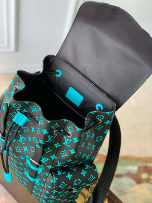 LV M21936 Louis Vuitton LV x YK  Christopher MM Backpack Monogram Black and Blue - Default Title - View 8