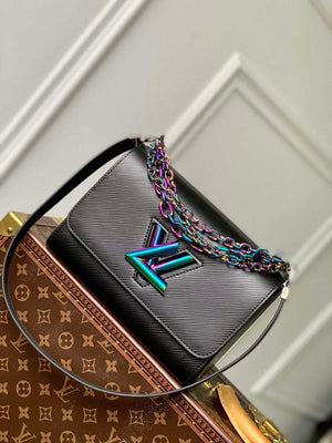 LV M22028 Louis Vuitton Twist MM Bag Epi Leather Black - Default Title - View 1