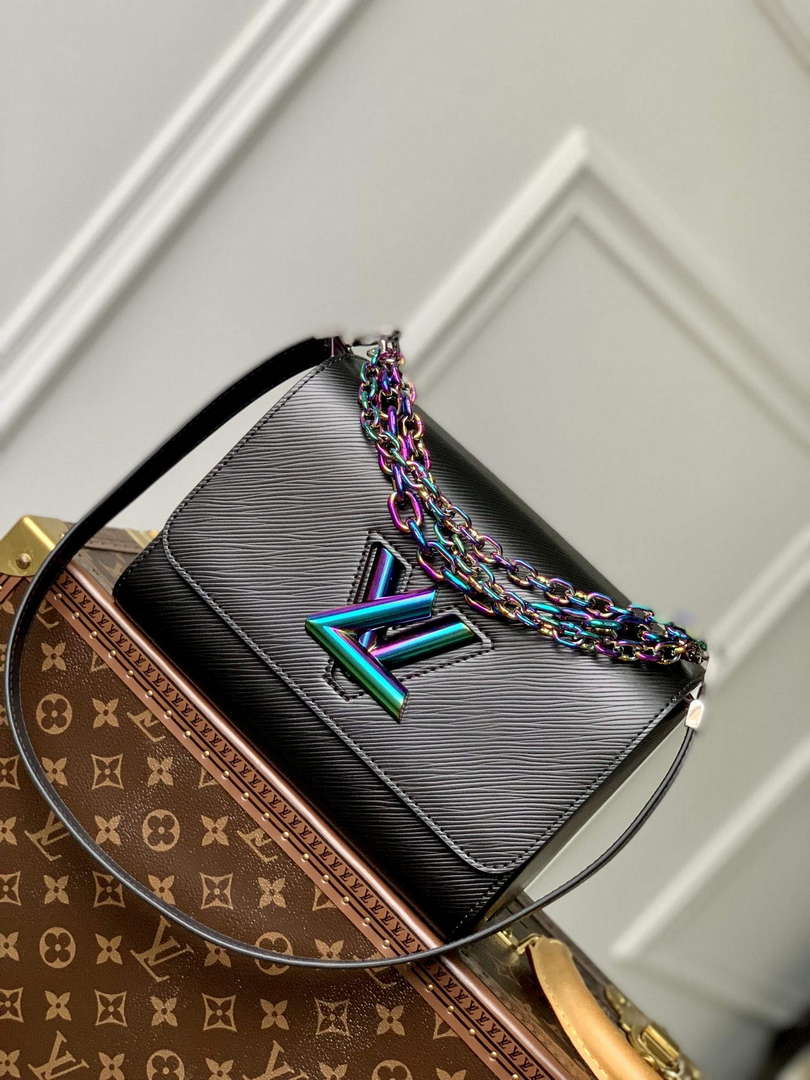 LV M22028 Louis Vuitton Twist MM Bag Epi Leather Black - Default Title - View 1