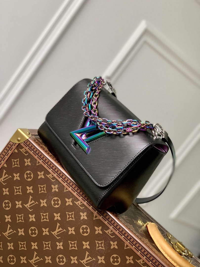 LV M22028 Louis Vuitton Twist MM Bag Epi Leather Black - Default Title - View 2