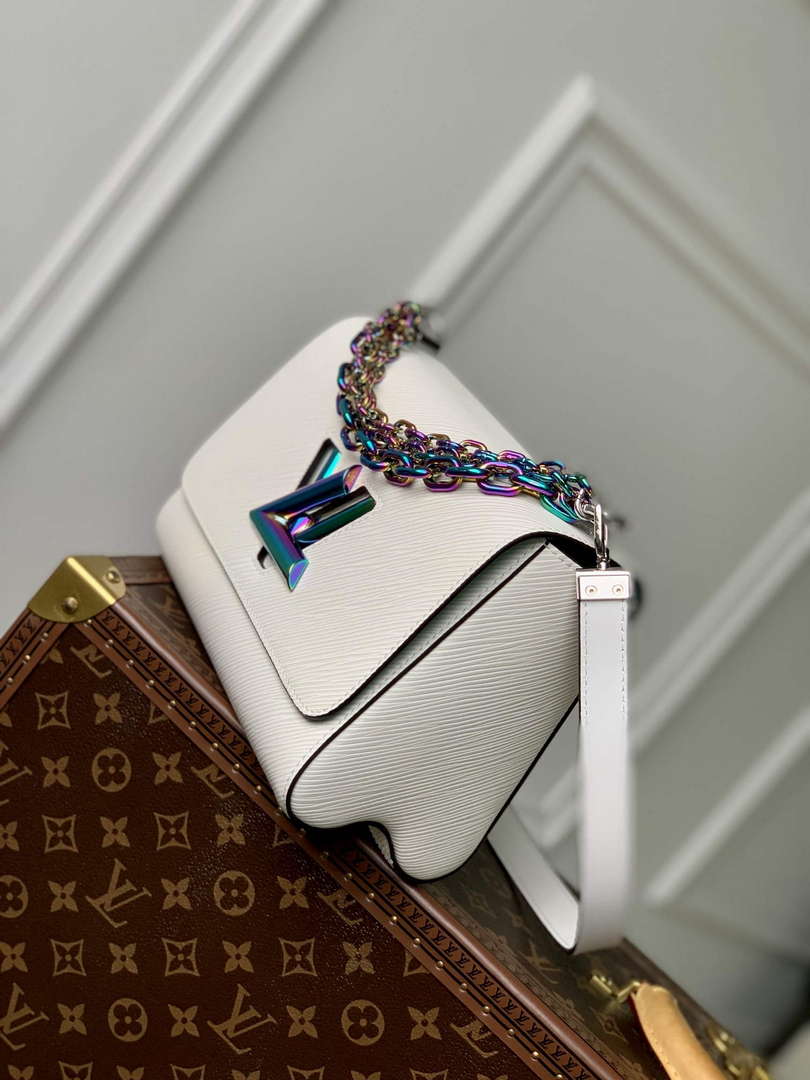 LV M22029 Louis Vuitton Twist MM Bag Epi Leather White - Default Title - View 3