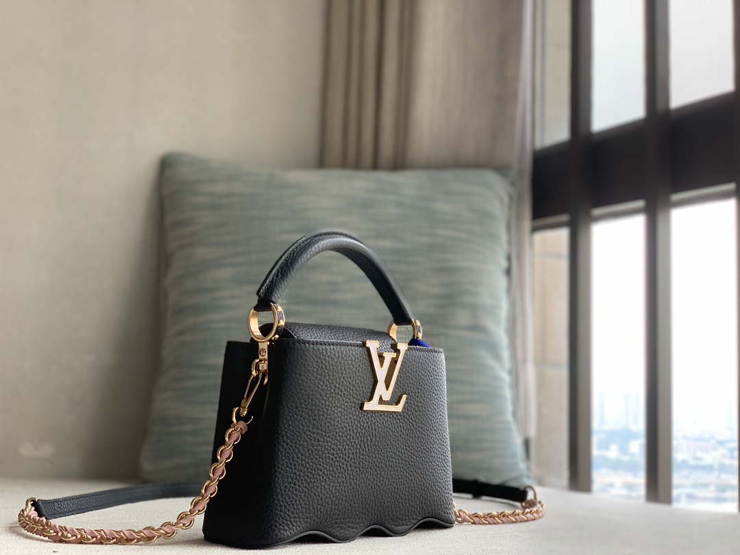 LV M22121 Louis Vuitton Capucines Mini Handbag Black - Default Title - View 2
