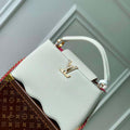 LV M22121 Louis Vuitton Capucines MM Handbag Snow White - Default Title - View 1