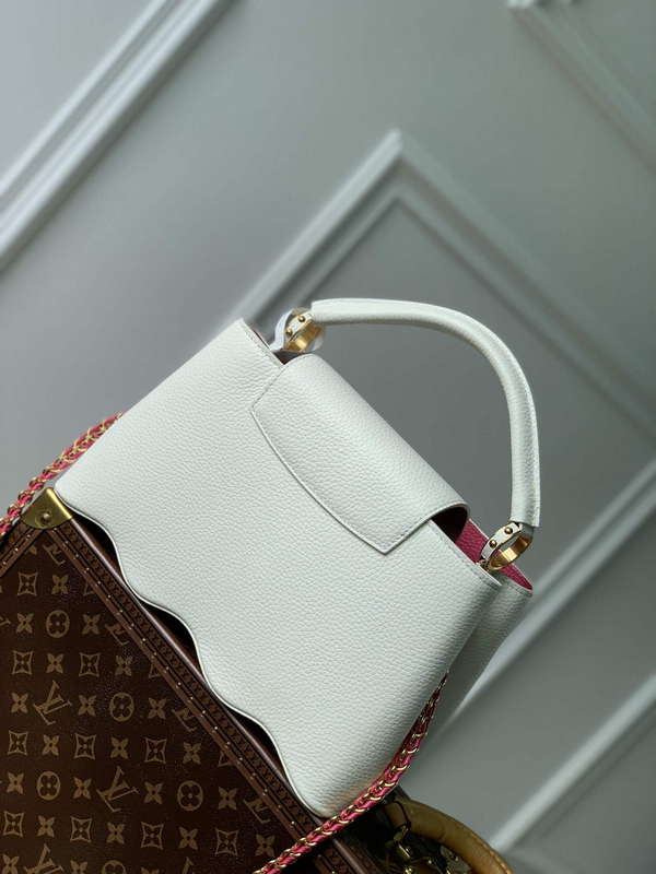 LV M22121 Louis Vuitton Capucines MM Handbag Snow White - Default Title - View 3