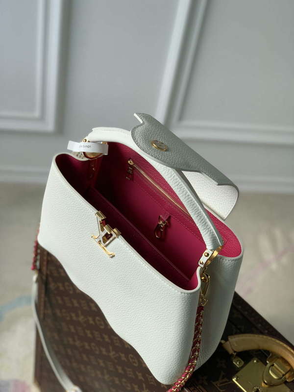 LV M22121 Louis Vuitton Capucines MM Handbag Snow White - Default Title - View 9