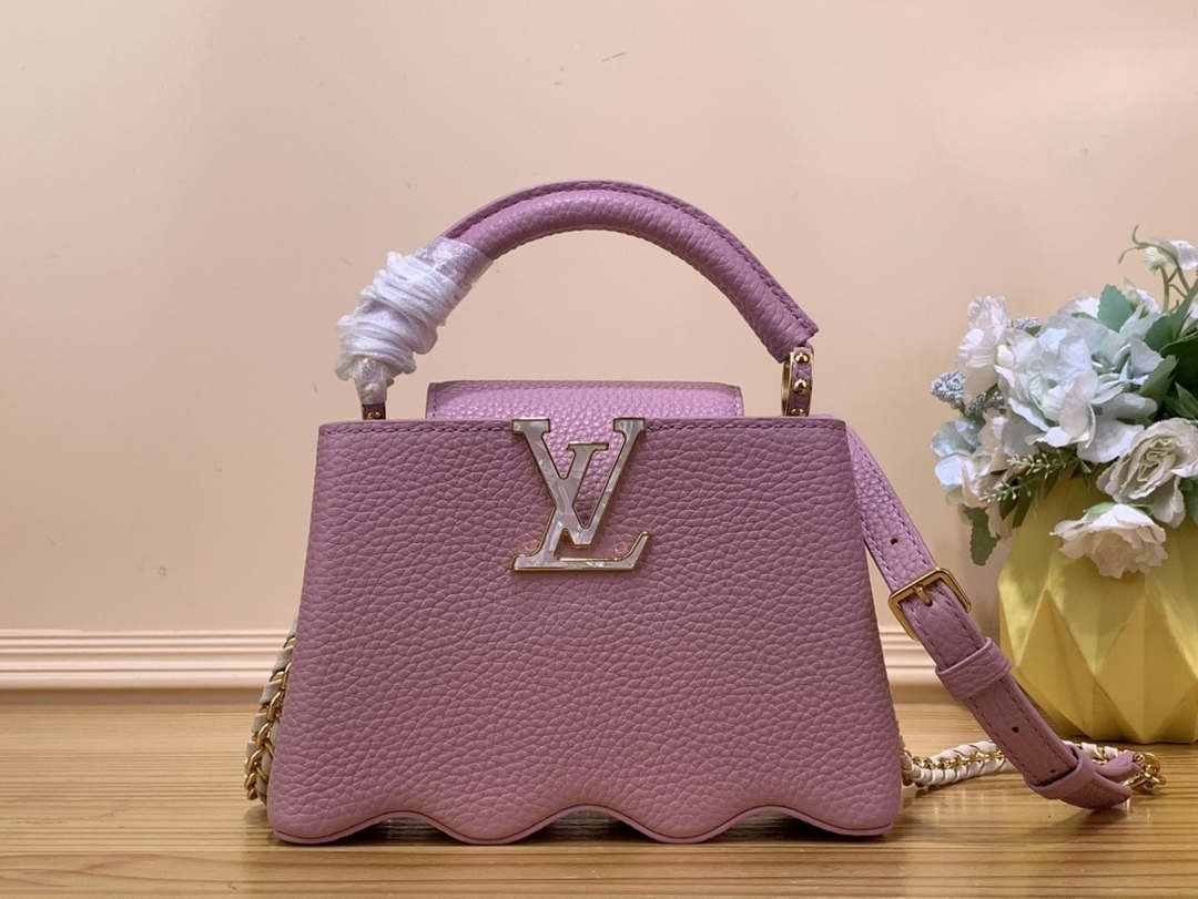 LV M22122 Louis Vuitton Capucines Mini Handbag Pink - Default Title - View 1