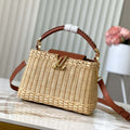 LV M22173 Louis Vuitton Capucines BB Handbag Straw Leather Beige Tan - Default Title - View 1