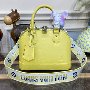 LV M22213 Louis Vuitton Alma BB Epi Handbag Jaune Plume Yellow - Default Title - View 1