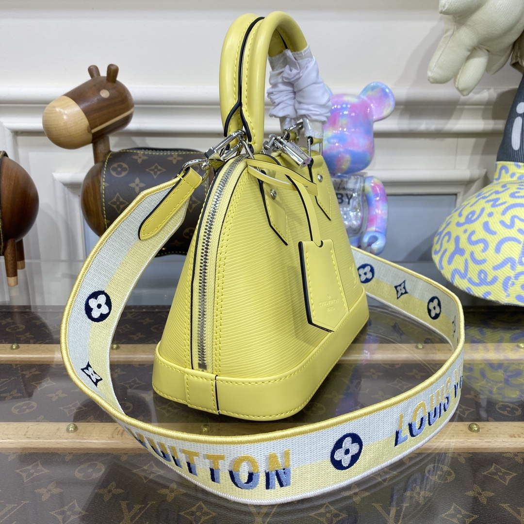 LV M22213 Louis Vuitton Alma BB Epi Handbag Jaune Plume Yellow - Default Title - View 3