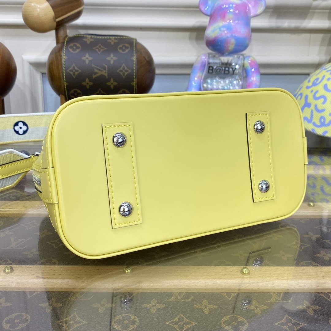 LV M22213 Louis Vuitton Alma BB Epi Handbag Jaune Plume Yellow - Default Title - View 4