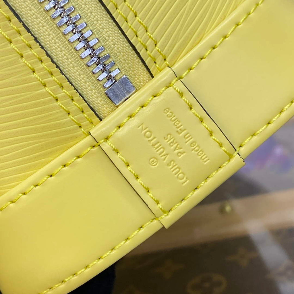 LV M22213 Louis Vuitton Alma BB Epi Handbag Jaune Plume Yellow