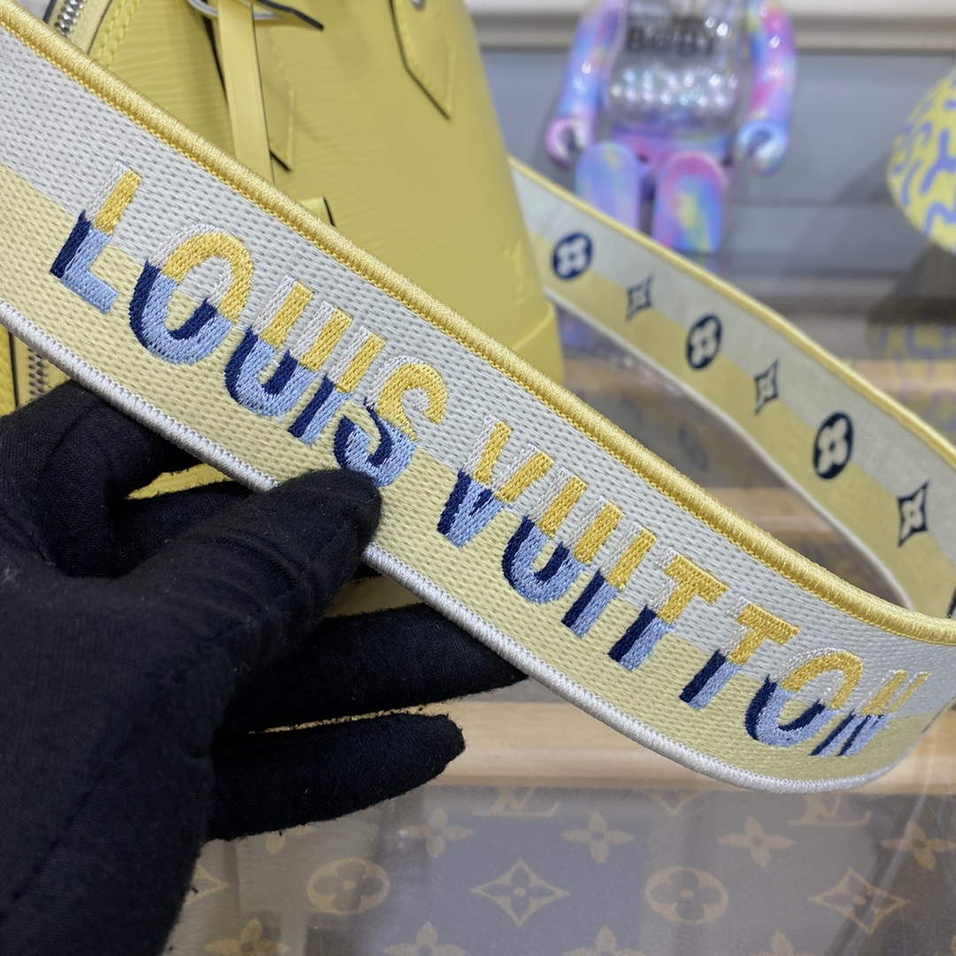 LV M22213 Louis Vuitton Alma BB Epi Handbag Jaune Plume Yellow - Default Title - View 8
