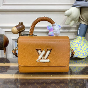 LV M22229 Louis Vuitton Twist MM Handbag Honey Gold - Default Title - View 1
