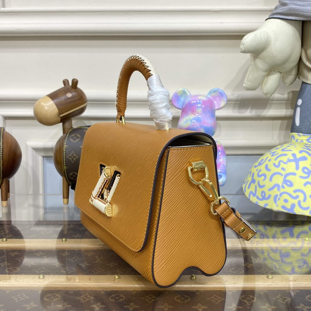 LV M22229 Louis Vuitton Twist MM Handbag Honey Gold - Default Title - View 3