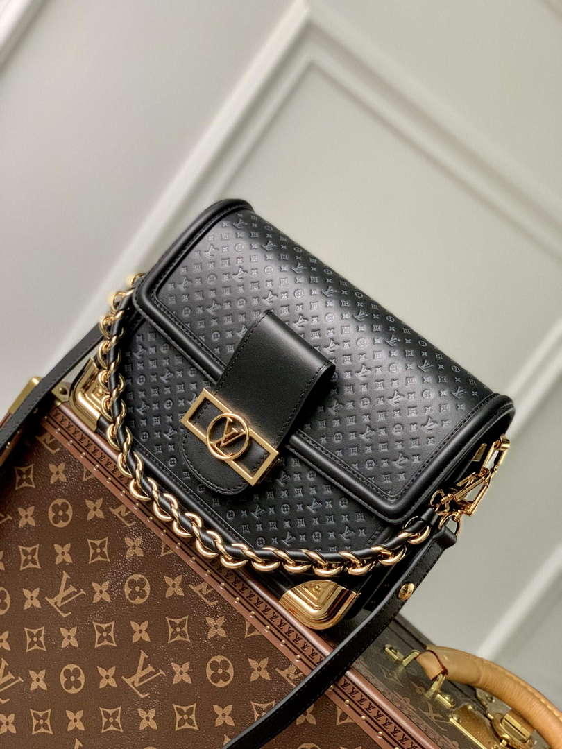 LV M22276 Louis Vuitton Dauphine MM Bag Black - Default Title - View 1