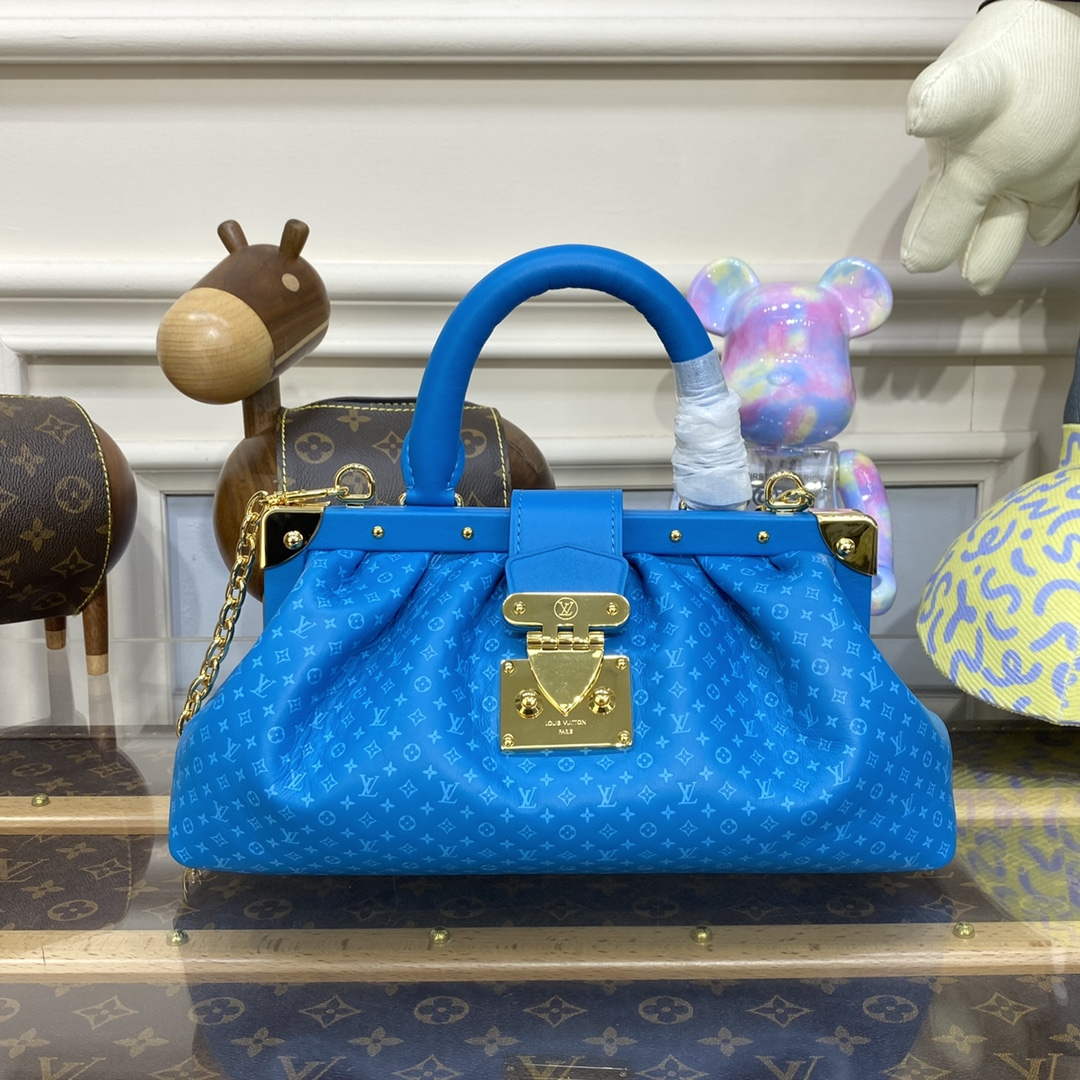 LV M22325 Louis Vuitton Monogram Clutch Blue - Default Title - View 1