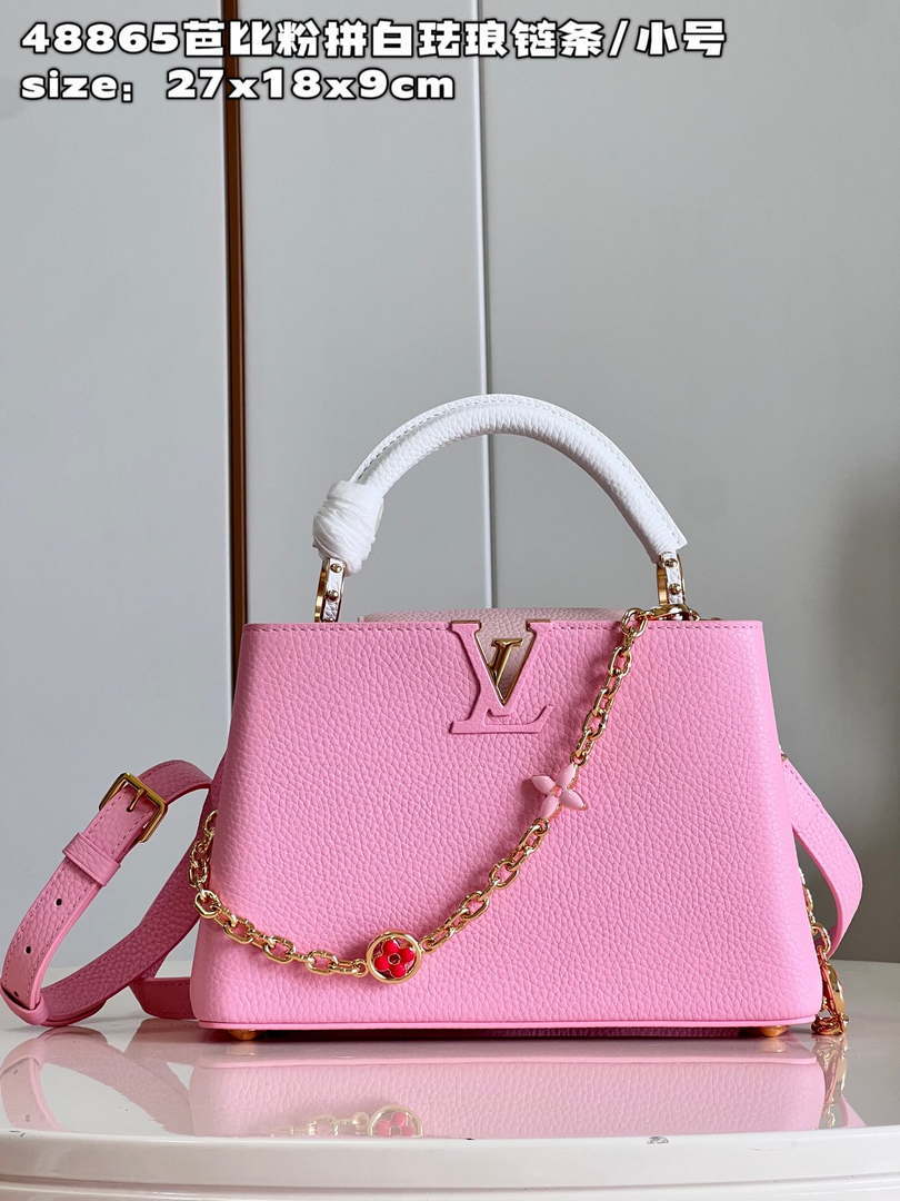 LV M22375 Louis Vuitton Capucines BB Bag Rose Chamallow Pink - Default Title - View 1
