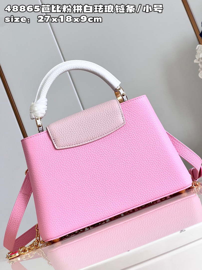 LV M22375 Louis Vuitton Capucines BB Bag Rose Chamallow Pink - Default Title - View 7