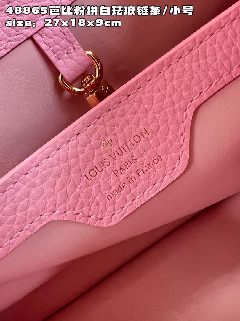 LV M22375 Louis Vuitton Capucines BB Bag Rose Chamallow Pink - Default Title - View 9