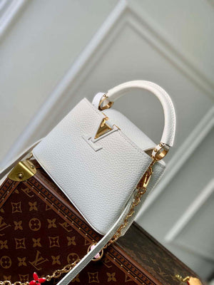LV M22375 Louis Vuitton Capucines Mini Handbag White - Default Title - View 3