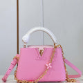 LV M22375 Louis Vuitton Capucines Mini Rose Chamallow Pink - Default Title - View 1