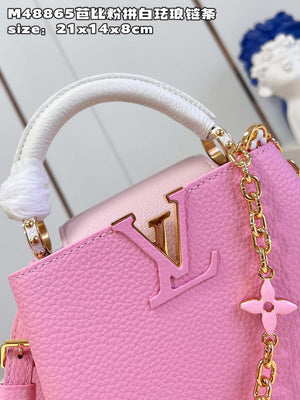 LV M22375 Louis Vuitton Capucines Mini Rose Chamallow Pink - Default Title - View 3